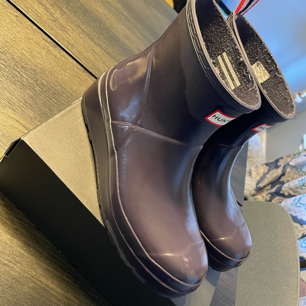 Hunter Dark Blue Waterproof Boots - Picture 3 of 4